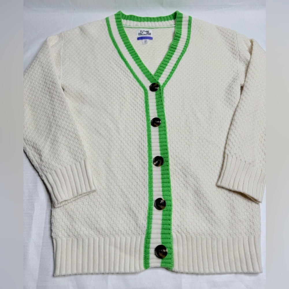 Future Collective Kahlana Barfield Ivory Women’s XXS Cardigan Sweater - Picture 7 of 13
